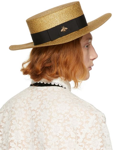 papier hat gucci|Black And Gold Lamé Papier Hat .